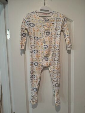 magnetic me Yellow & Blue Lion Print Footed One-Piece - 12-18m